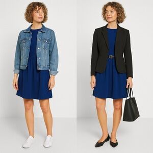 Loveappella | NWT Medium Blue Quilted Aline dress